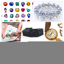 Velvet Jewelry Flap Pouches with Snap Button&nbsp;X-TP-WH0007-10B