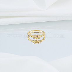 1Pc Heart Alloy & Rhinestone Finger Rings for Women&nbsp;RJEW-LP0010-08