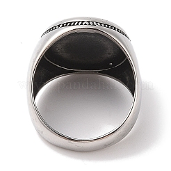 304 Stainless Steel Round with Tree of Life Signet Rings for Men&nbsp;RJEW-U005-20A-01