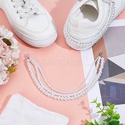 2Pcs Round Glass Pearl Beaded Shoes Chain&nbsp;HJEW-HY00076
