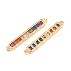 Brass Pave Cubic Zirconia  Connector Charms&nbsp;KK-CBA2DE6-03G