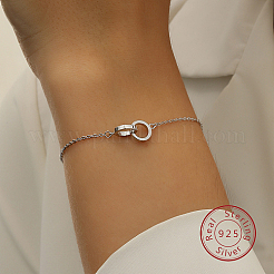 Interlocking Rings 925 Sterling Silver Link Bracelets&nbsp;MA5279-2