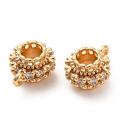 Brass Micro Pave Cubic Zirconia Tube Bails&nbsp;KK-H513-03G