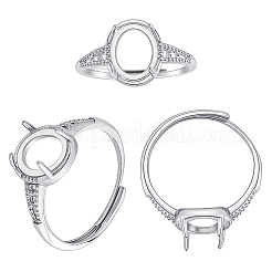 4Pcs Brass Adjustable Rings Settings&nbsp;KK-BBC0023-83B