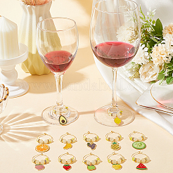 Fruits Alloy Enamel Wine Glass Charms&nbsp;HJEW-WH00046
