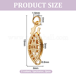 2Pcs 2 Colors Brass Hollow Horse Eye Box Clasps&nbsp;KK-GO0002-37