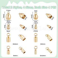 32Pcs 8 Style 201 Stainless Steel Cord Ends&nbsp;STAS-UN0027-12
