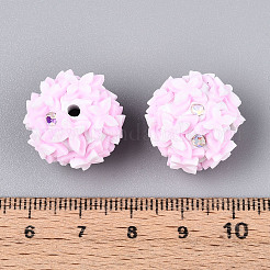 Handmade Polymer Clay Rhinestone and Resin Beads&nbsp;CLAY-T022-01F