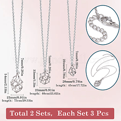 2 Sets 304 Stainless Steel Macrame Pouch Empty Stone Holder for Pendant Necklaces Making&nbsp;NJEW-SC0001-29