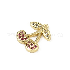 Brass Micro Pave Cubic Zirconia Pendants&nbsp;KK-M322-48G-04