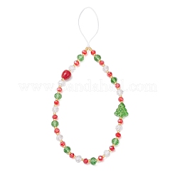 Christmas Themed Glass Beads Phone Hand Strap Chains&nbsp;HJEW-MZ00299