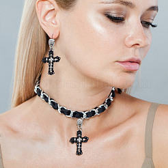 2Pcs Glass Seed Beaded Cross Pendants&nbsp;PALLOY-GO00073