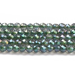 Electroplate Transparent Glass Beads Strands&nbsp;GLAA-H021-01A-FR01