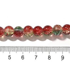 Christmas Theme Crackle Glass Beads Strands&nbsp;X1-CCG-C002-8mm-12