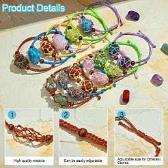 12Pcs Adjustable Braided Nylon Cord Macrame Pouch Bracelet Making&nbsp;AJEW-SW00010-06