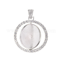 Alloy Pendant Cabochon Settings&nbsp;X-PALLOY-S107-005P-RS