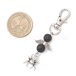 12Pcs Halloween Tibetan Style Alloy & Natural Lava Rock Pendant Decorations&nbsp;HJEW-JM03713
