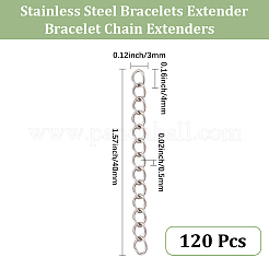 120Pcs 304 Stainless Steel Chain Extender&nbsp;CHS-BM0001-12
