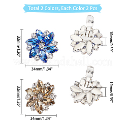 4 Pcs 2 Colors Platinum Alloy Shoe Buckle Clips&nbsp;ALRI-NB0001-09P