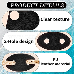 50Pcs Oval PU Leather Label Buckle&nbsp;FIND-CL0001-57