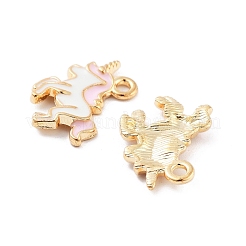 Light Gold Plated Alloy Enamel Pendants&nbsp;ENAM-M219-08KCG-01