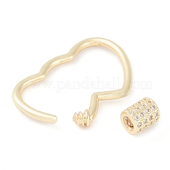 Rack Plating Brass Micro Pave Cubic Zirconia keychain Clasps&nbsp;KK-K374-03A-G