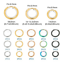 30Pcs 15 Style 316L Surgical Stainless Steel Huggie Hoop Earrings for Girl Women&nbsp;EJEW-TA0001-11