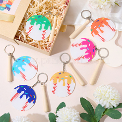 6Pcs 6 Colors Acrylic Keychains&nbsp;KEYC-SZ0001-31