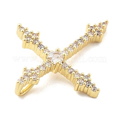 Brass Micro Pave Clear Cubic Zirconia Pendants&nbsp;KK-L228-01G-04