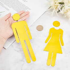 4 Sets Acrylic Bathroom Sign Stickers&nbsp;AJEW-GF0005-03B