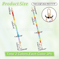 4Pcs 2 Style Rainbow Color Acrylic & CCB Plastic Chain Purse Bag Handle&nbsp;AJEW-WR0001-69