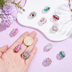 12Pcs 12 Colors Sparkling Acrylic Rhinestone Round Beads&nbsp;OACR-PA0002-12