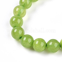 Buddhist Natural Topaz Jade Round Beaded Stretch Bracelets&nbsp;BJEW-R041-8mm-04-01