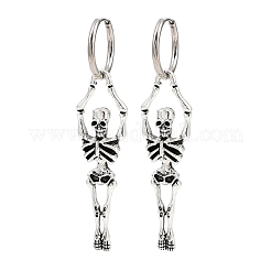 Alloy Skeleton Hoop Earrings&nbsp;LS-EJEW-Z132-01AS