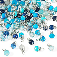 100Pcs Mixed Styles Glass Pendants&nbsp;PALLOY-TADJ00007