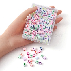 210Pcs 6 Colors Opaque White Acrylic European Beads&nbsp;MACR-YW0002-75A