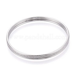 3Pcs 304 Stainless Steel Plain Bangles Set For Women&nbsp;BJEW-N033-01P