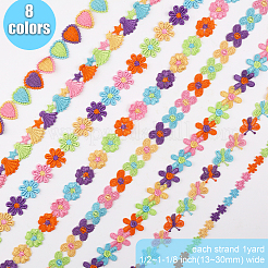 8 Strands 8 Styles Polyester Lace Trims&nbsp;OCOR-GL0001-04
