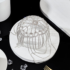 Rhinestone Mesh Headpiece Cap&nbsp;OHAR-WH0021-47S
