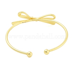 Brass Bowknot Cuff Bangles for Women&nbsp;LS-BJEW-Z072-03G-03