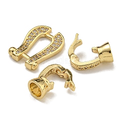 Brass Micro Pave Cubic Zirconia Fold Over Clasps&nbsp;KK-U037-27G-02