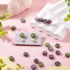 30Pcs 3 Colors Resin Rose Flower Cabochons&nbsp;CRES-TA0001-96