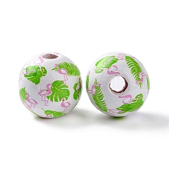 Summer Hawaii Theme Schima Wood European Beads&nbsp;WOOD-G015-02C