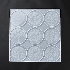 Flat Round with Tree of Life Pendant Silicone Molds&nbsp;DIY-L071-04