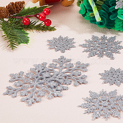 36Pcs Glitter Christmas Snowflake Plastic Hanging Ornaments&nbsp;HJEW-GF0001-64A