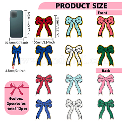 12Pcs 6 Colors Polyester Computerized Embroidery Cloth Iron on/Sew on Patches&nbsp;PATC-FG0003-05