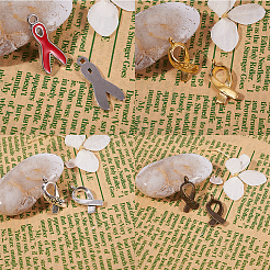 Breast Cancer Awareness Ribbon Carved Word Hope Tibetan Style Pendants and Alloy Enamel Pendants&nbsp;TIBEP-SC0001-17