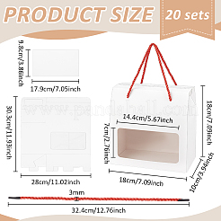 Paper Gift Storage Boxes with Plastic Window and Polyester Rope&nbsp;CON-WH0017-06A