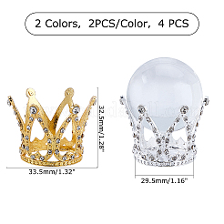 4Pcs 2 Colors Crown Alloy Display Ornaments&nbsp;FIND-OC0001-39