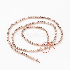 Eco-Friendly Long-Lasting Plated Non-magnetic Synthetic Hematite Smooth Beads Strands&nbsp;G-I175-34-2mm-RG